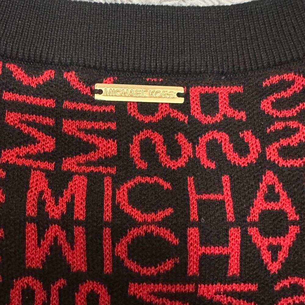 Michael Kors Red/Black Logo Sweater - Picture 4 of 5